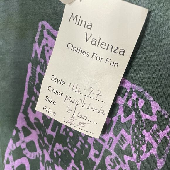 NWT Maxi Dress S Cotton Long Sleeve Block Print Tie Dye Lagenlook Boho Hippie - Picture 9 of 11